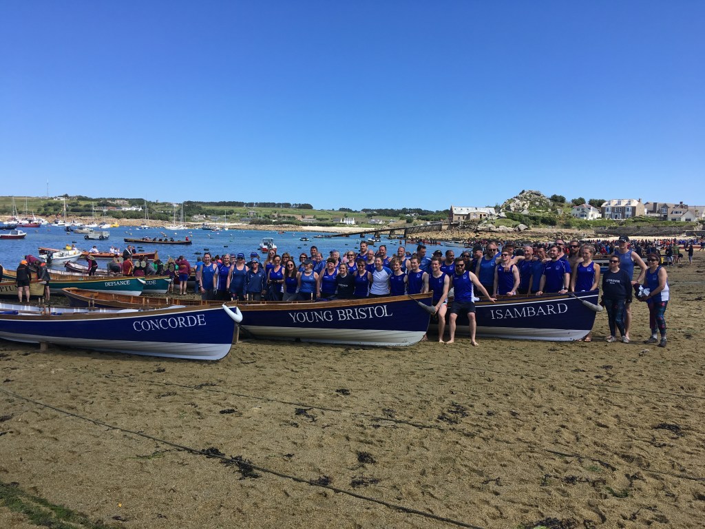 Bristol gig club at the world pilot gig champioships in the isles of scilly 2019